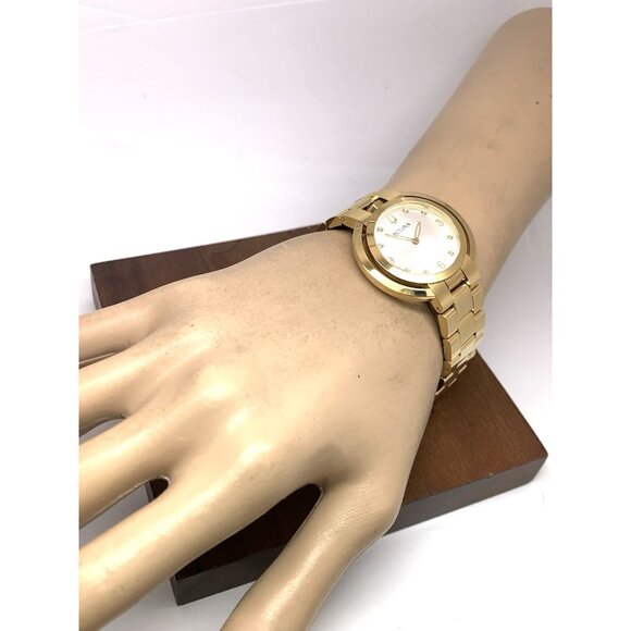 Bulova Women's Watch 97P125 Quartz Silver Dial Diamond Gold Stainless Steel 35mm - Picture 4 of 13